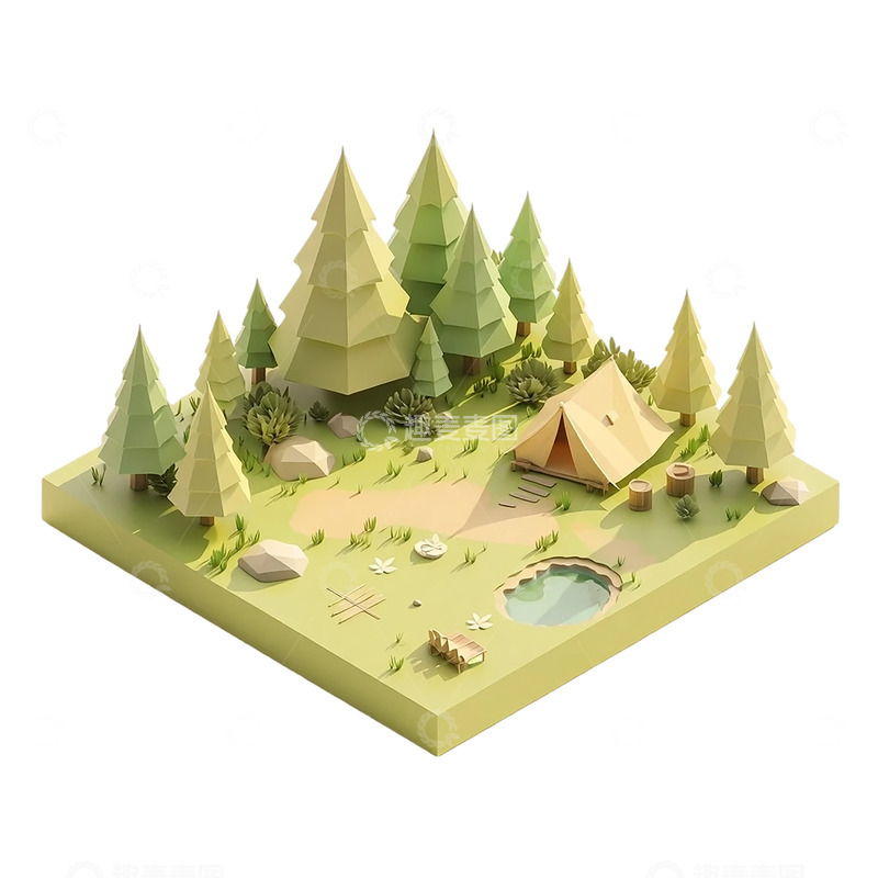 高清大图下载【趣麦麦图】森林深处的秘密营地