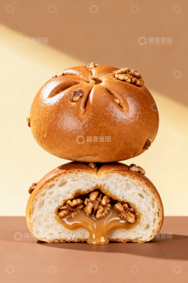 高清大图下载【趣麦麦图】核桃软欧包美食摄影3