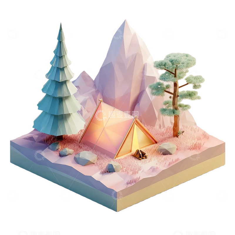 高清大图下载【趣麦麦图】极致雪山之巅的孤独营地