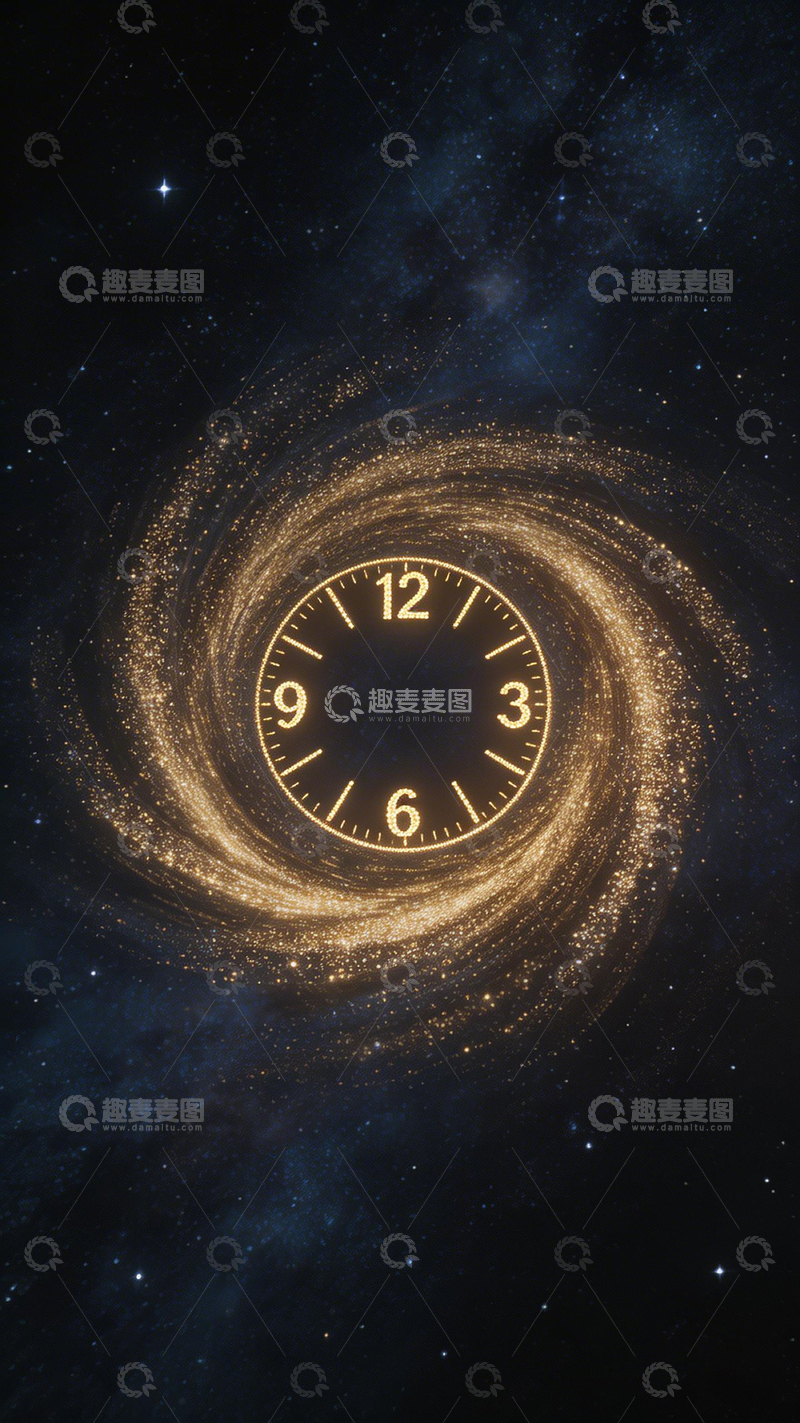 高清大图下载【趣麦麦图】星际时钟梦幻艺术壁纸