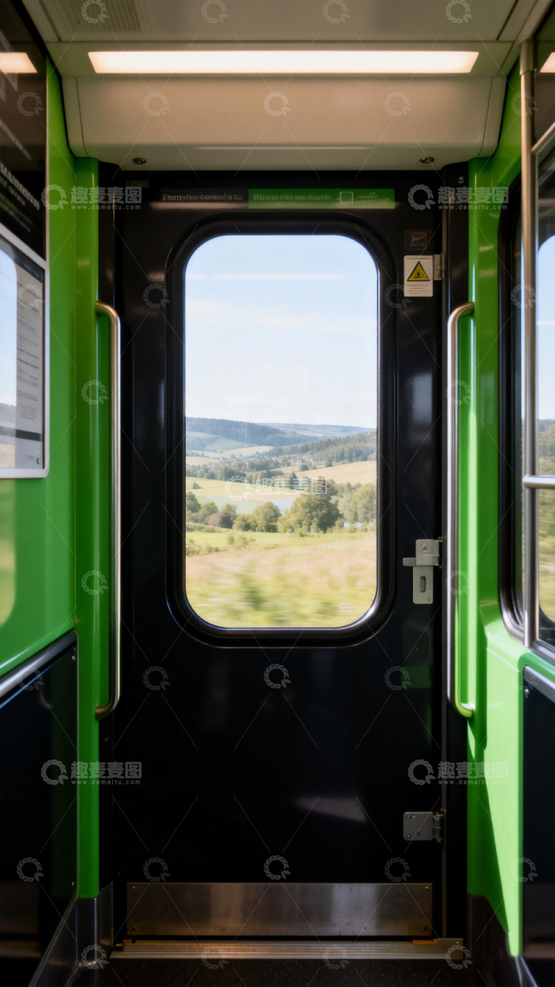 高清大图下载【趣麦麦图】列车窗外田园风光