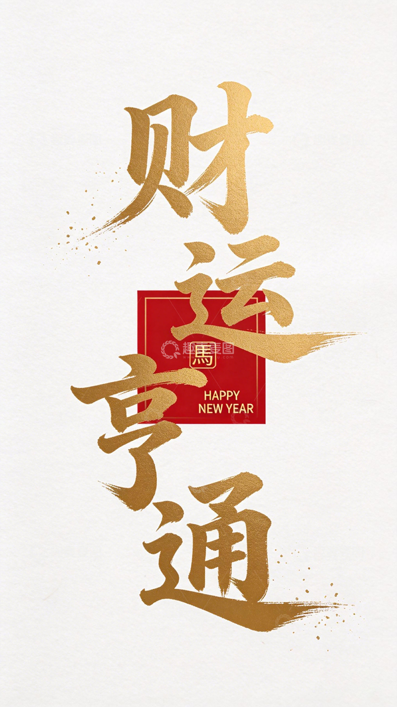 高清大图下载【趣麦麦图】新年财运亨通祝福海报