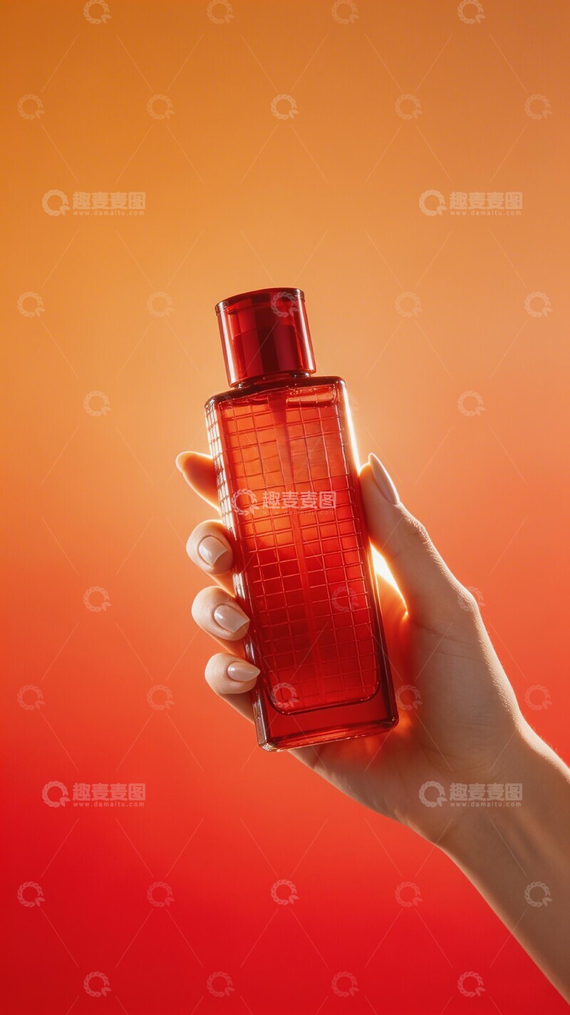 高清大图下载【趣麦麦图】红色香水瓶时尚摄影