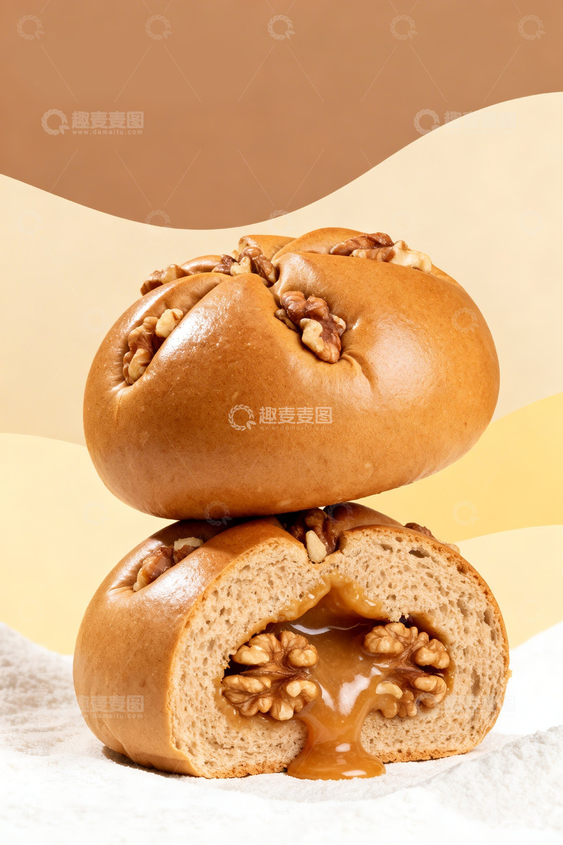 高清大图下载【趣麦麦图】核桃软欧包美食摄影4