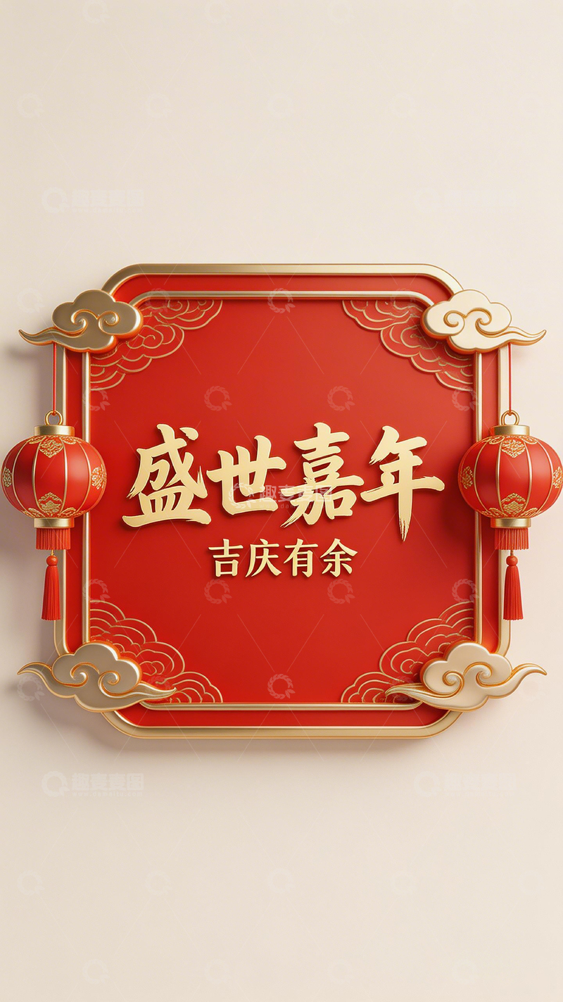 高清大图下载【趣麦麦图】红色喜庆盛世嘉年吉庆有余