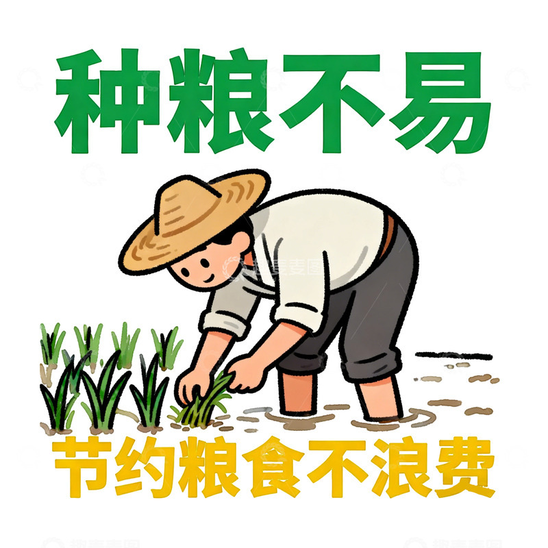高清大图下载【趣麦麦图】农民劳作宣传画