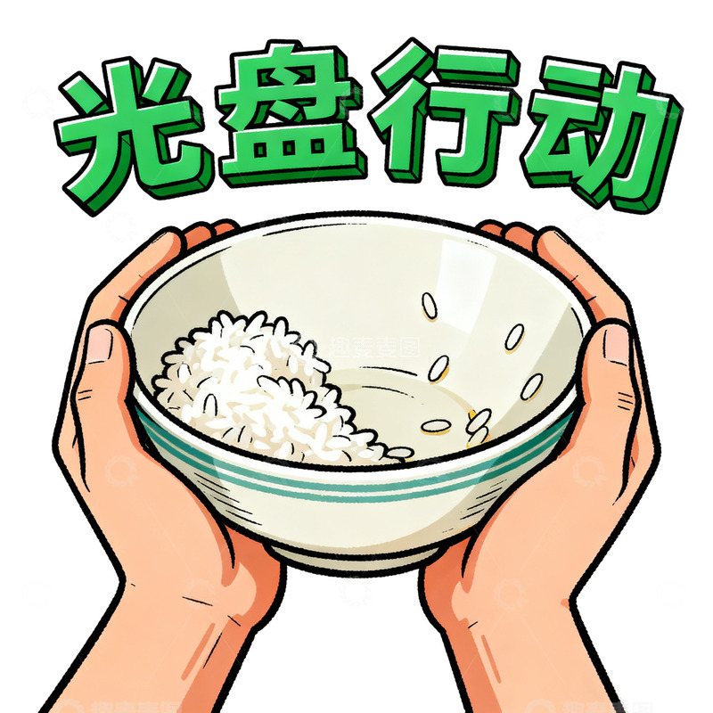 高清大图下载【趣麦麦图】光盘行动宣传海报