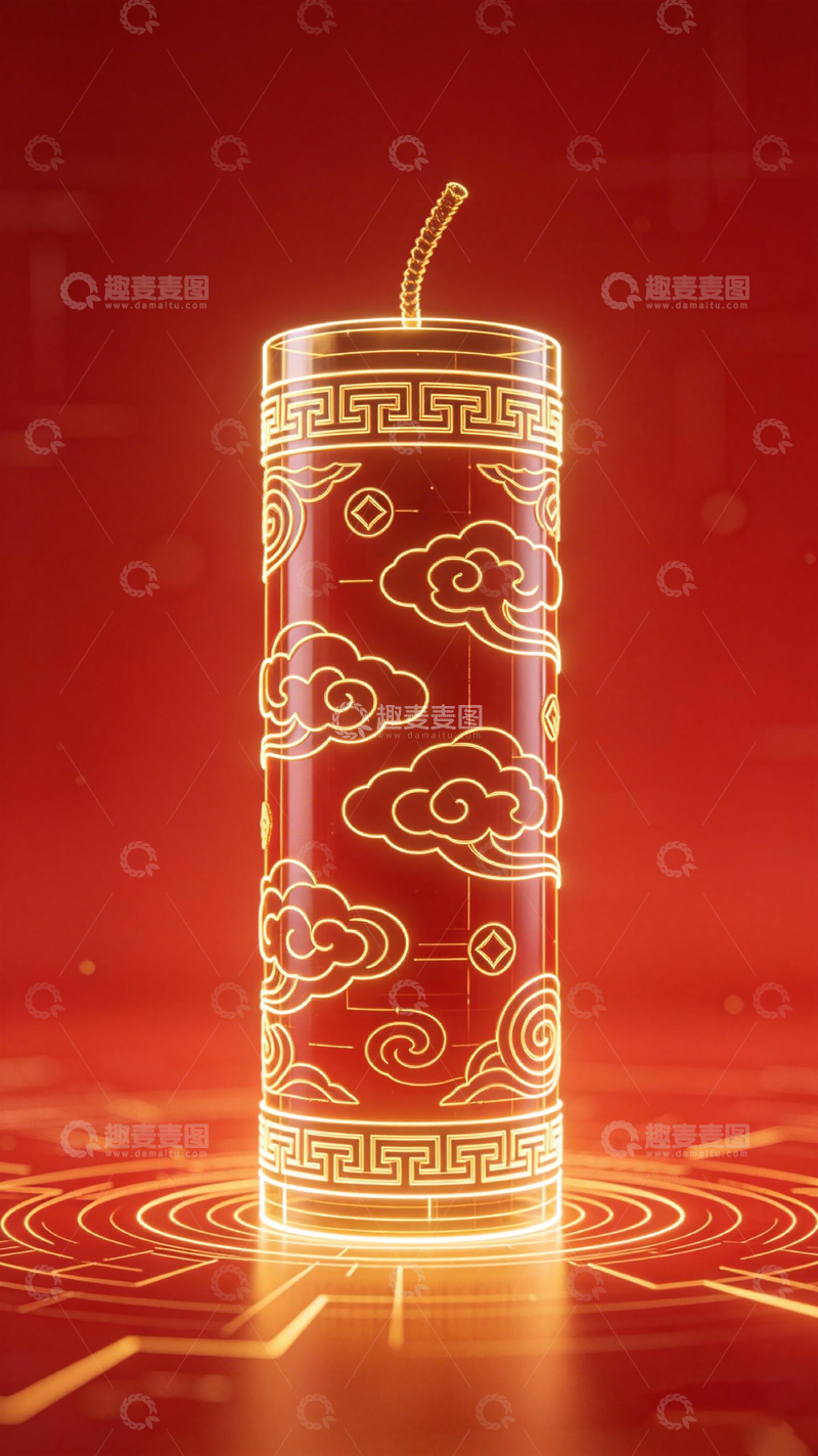 高清大图下载【趣麦麦图】古风霓虹灯杯创意设计