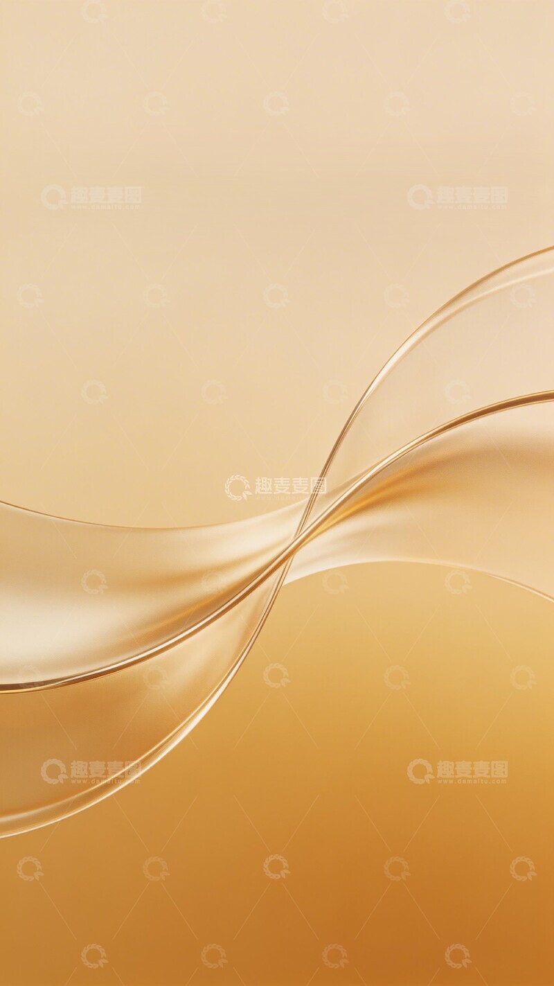 高清大图下载【趣麦麦图】流畅曲线黄金背景图