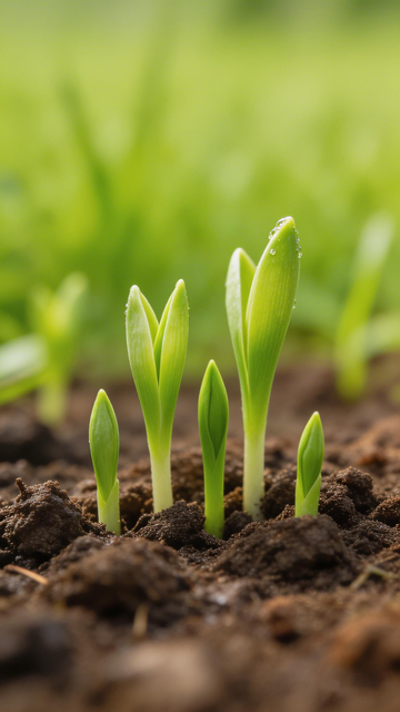 新生嫩芽土壤生长