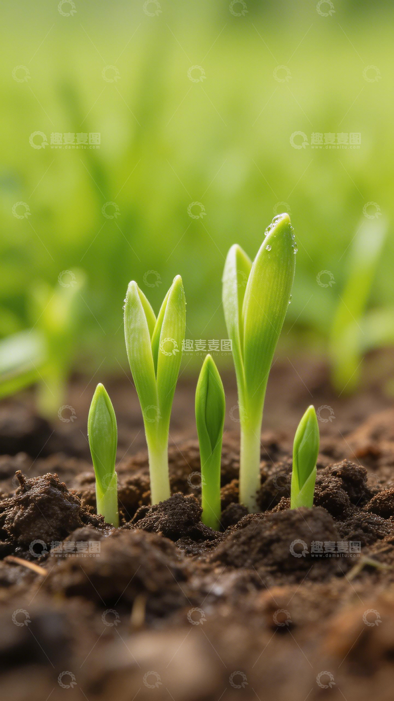 高清大图下载【趣麦麦图】新生嫩芽土壤生长