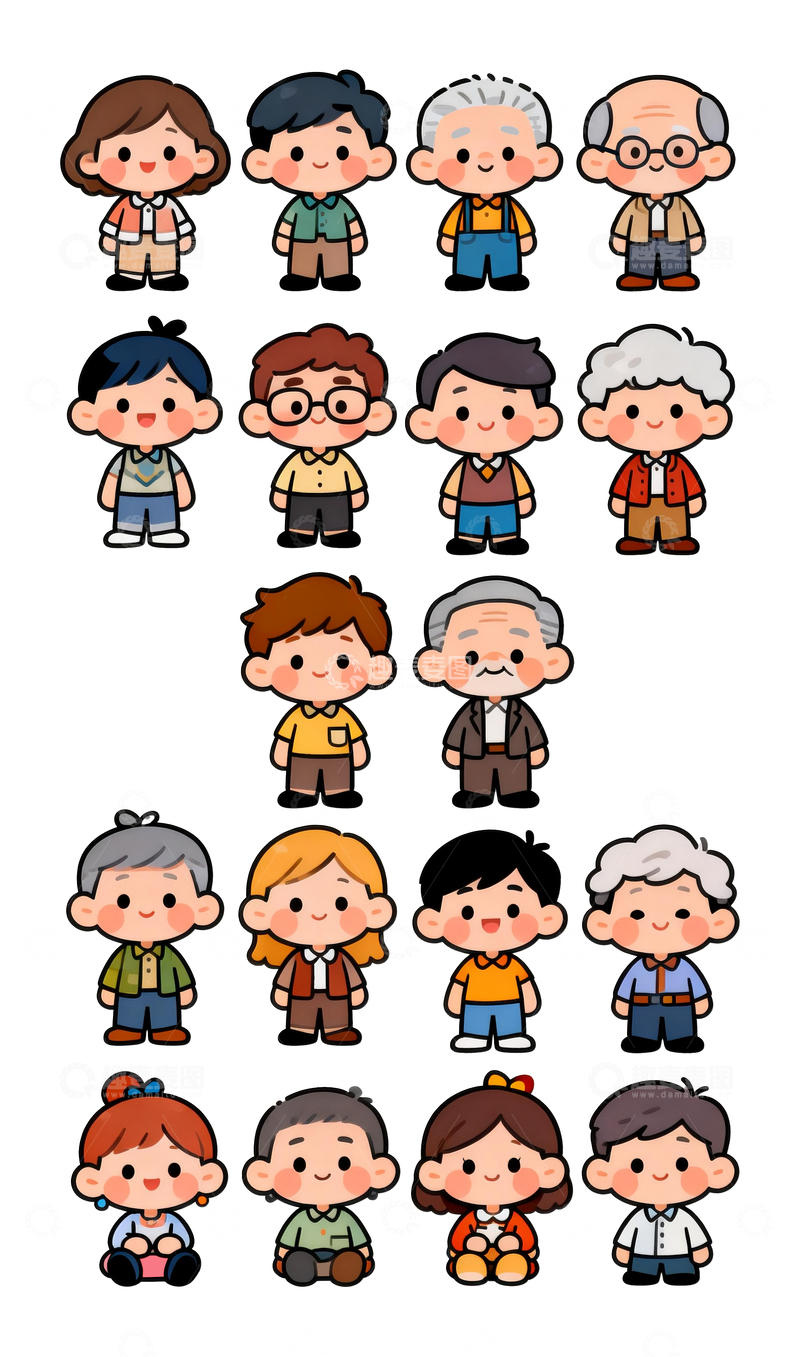 源文件下载【趣麦麦图】q版人物头像5