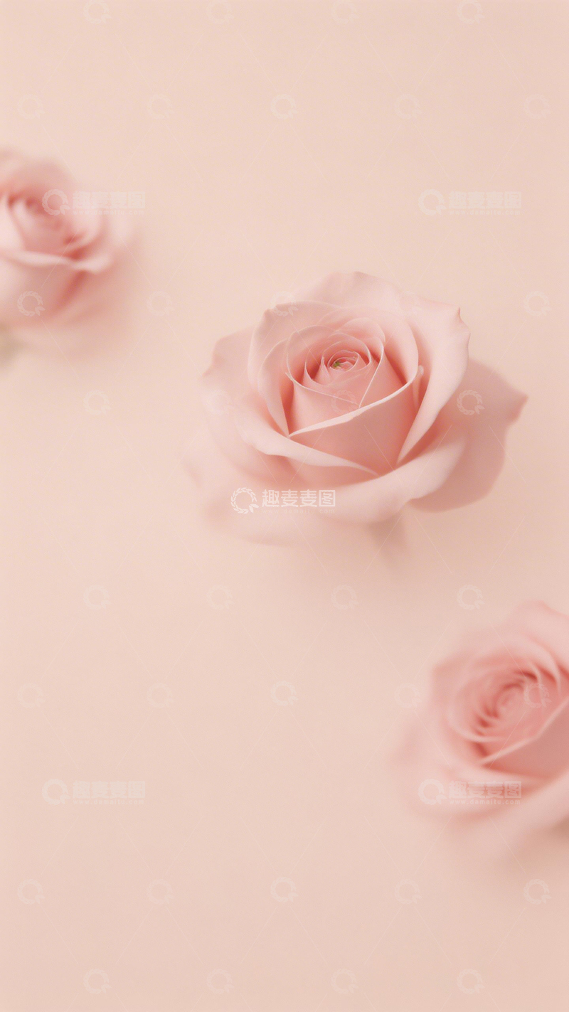 高清大图下载【趣麦麦图】粉色玫瑰浪漫壁纸