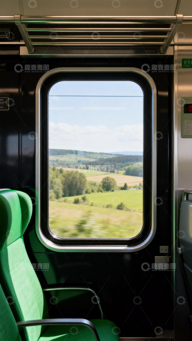 高清大图下载【趣麦麦图】火车窗外田园风光