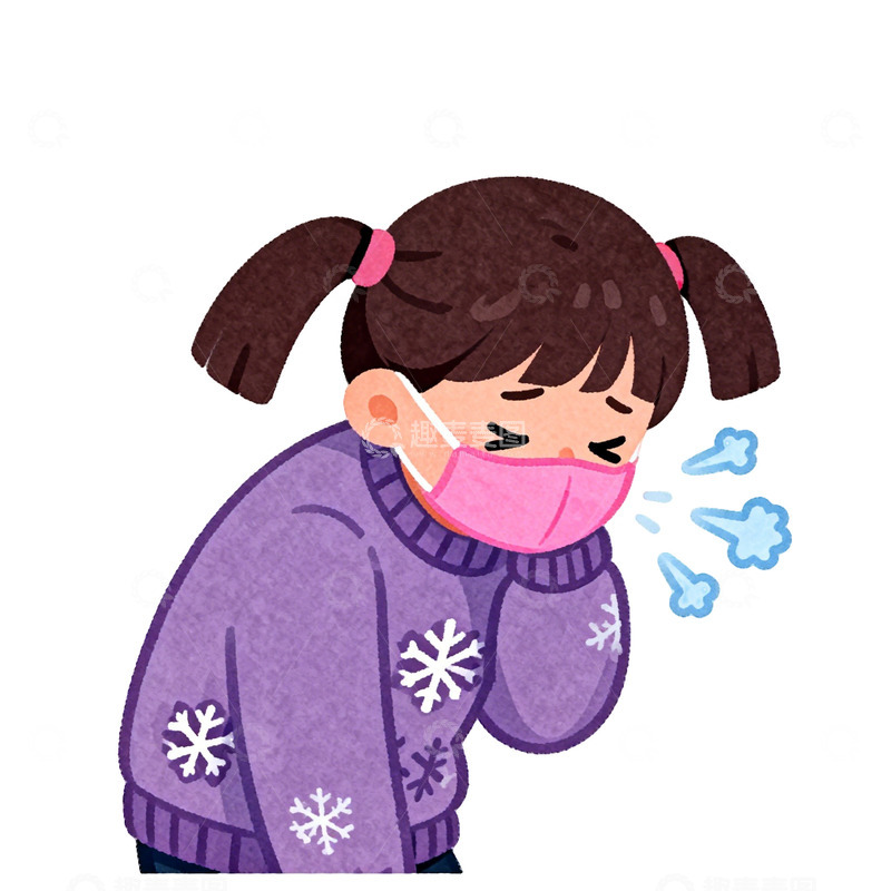 高清大图下载【趣麦麦图】冬日小女孩卡通插画