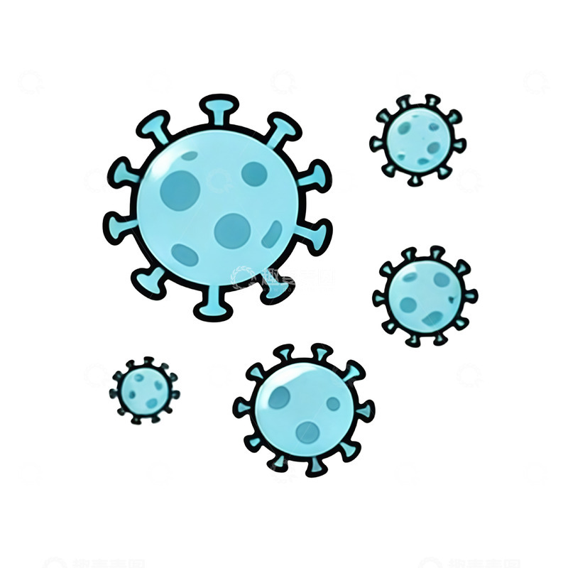 高清大图下载【趣麦麦图】卡通病毒插画素材