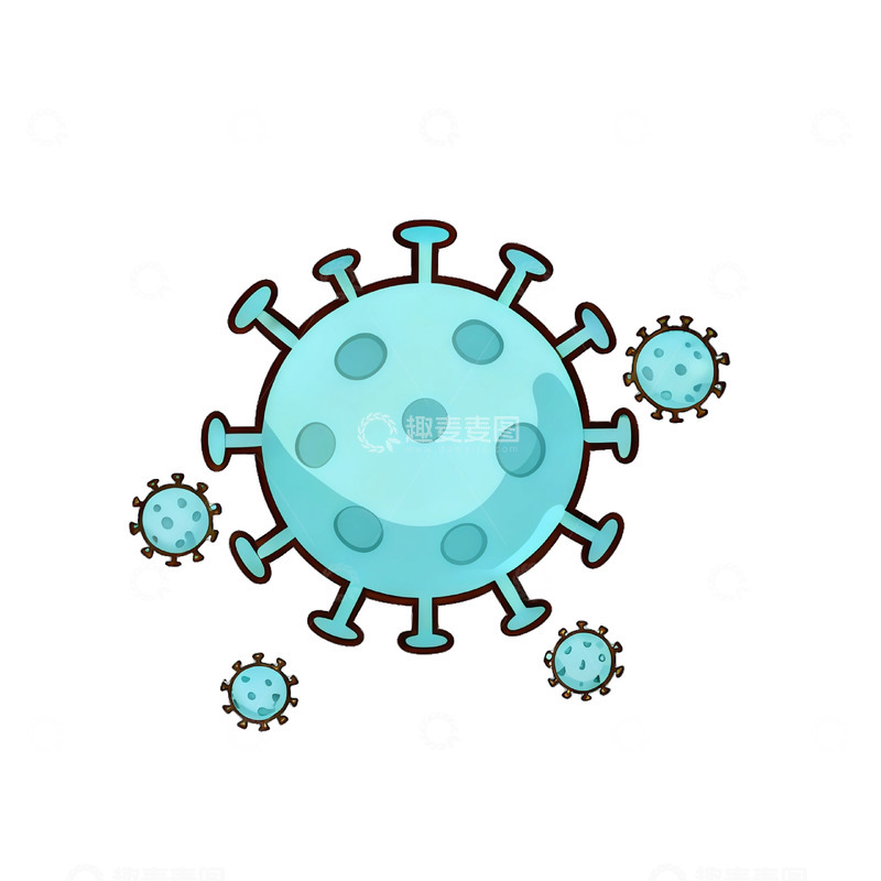 高清大图下载【趣麦麦图】卡通病毒插画矢量素材
