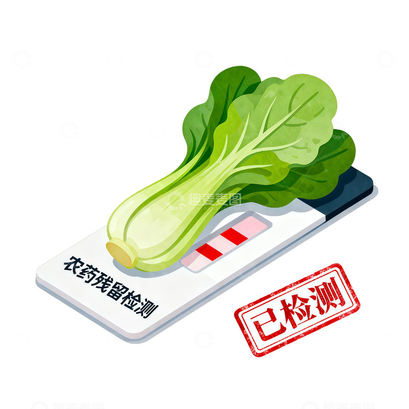 高清大图下载【趣麦麦图】蔬菜检测插画设计素材