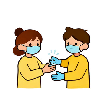卡通防疫洗手插图