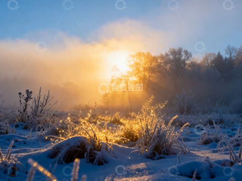 高清大图下载【趣麦麦图】冬日清晨浓雾弥漫2