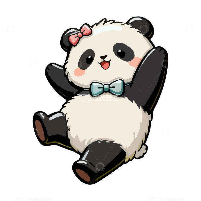 源文件下载【趣麦麦图】卡通风可爱熊猫头像