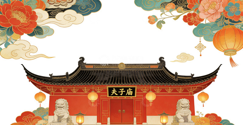 高清大图下载【趣麦麦图】中国风古建筑图案设计素材