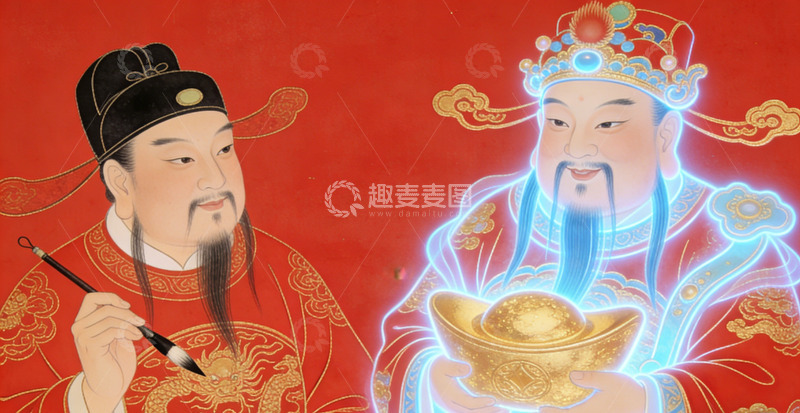 高清大图下载【趣麦麦图】传统中国风神仙人物画像装饰画