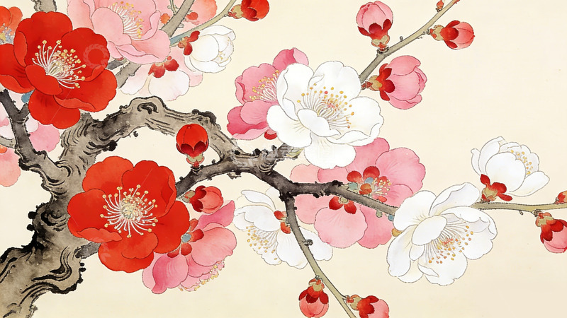 高清大图下载【趣麦麦图】中国传统梅花绘画作品装饰画