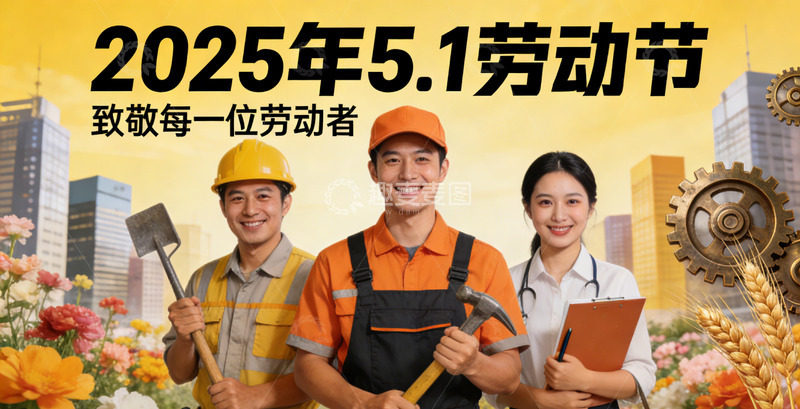 高清大图下载【趣麦麦图】宣传劳动节工人形象海报设计素材