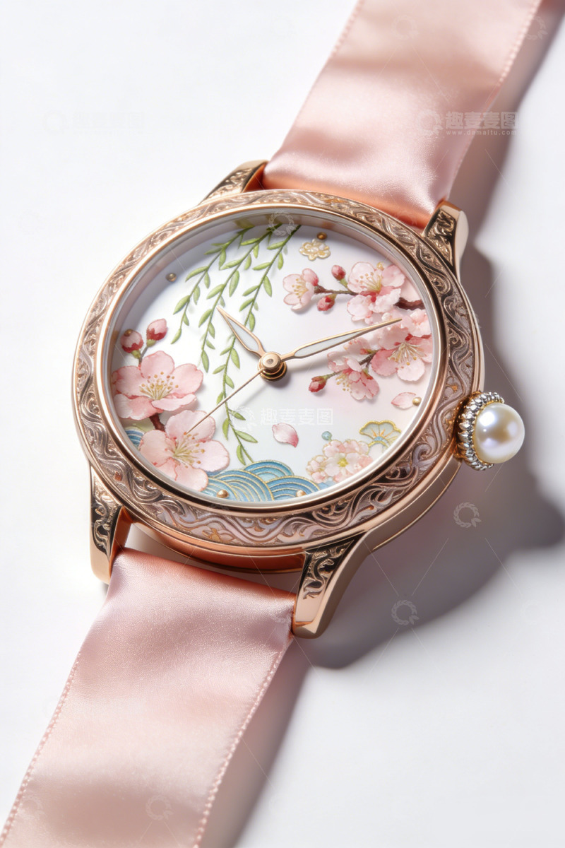 高清大图下载【趣麦麦图】精致樱花腕表女性配饰