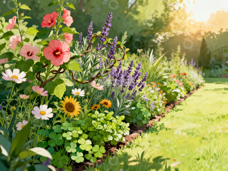 高清大图下载【趣麦麦图】路边花草温馨场景