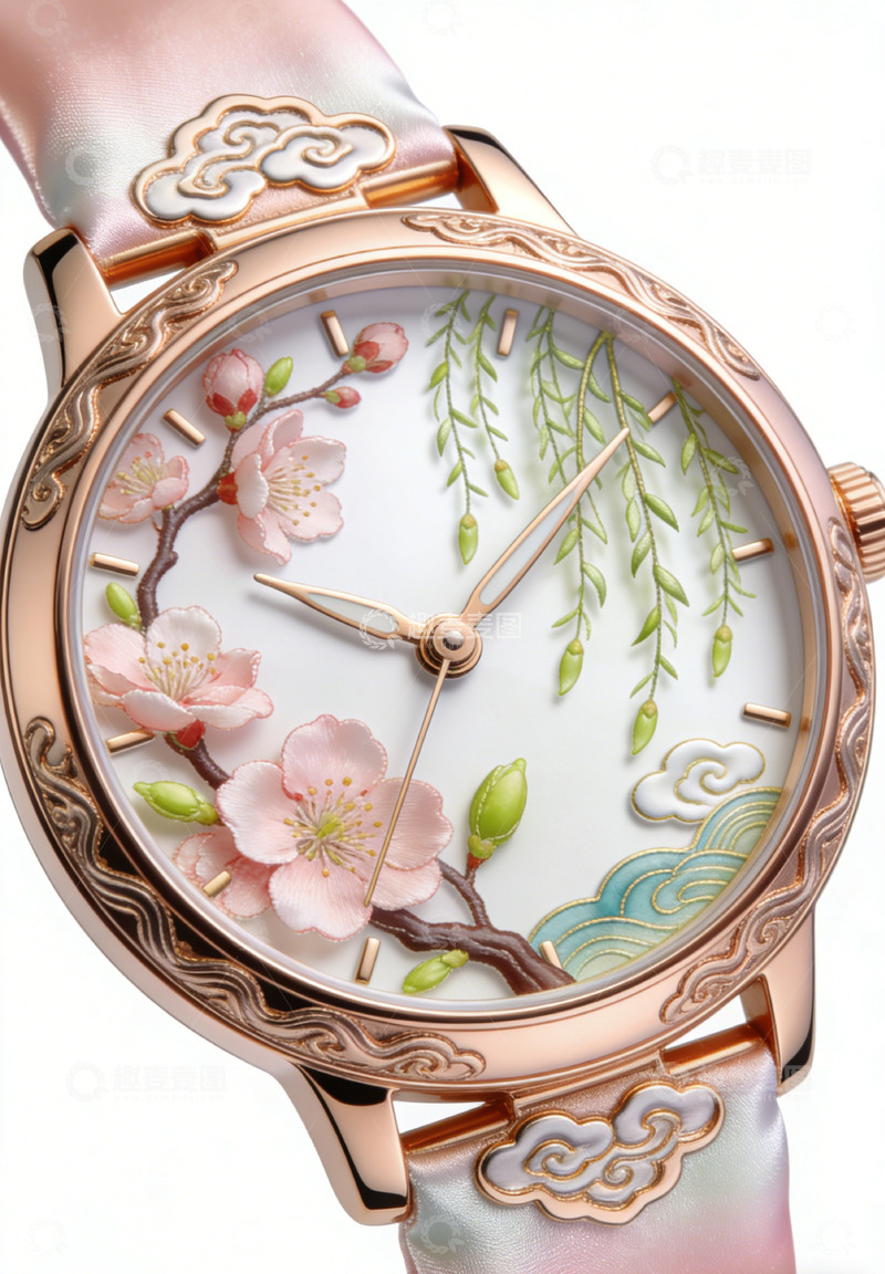 高清大图下载【趣麦麦图】古风花卉腕表设计