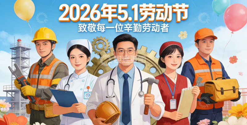 高清大图下载【趣麦麦图】庆祝五一劳动节宣传海报设计模板