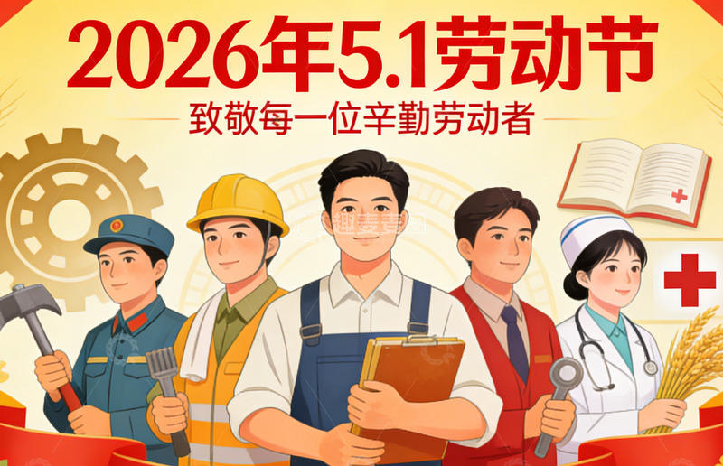 高清大图下载【趣麦麦图】2026劳动节宣传海报设计素材