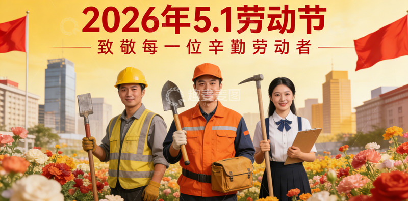 高清大图下载【趣麦麦图】2026年劳动节宣传海报