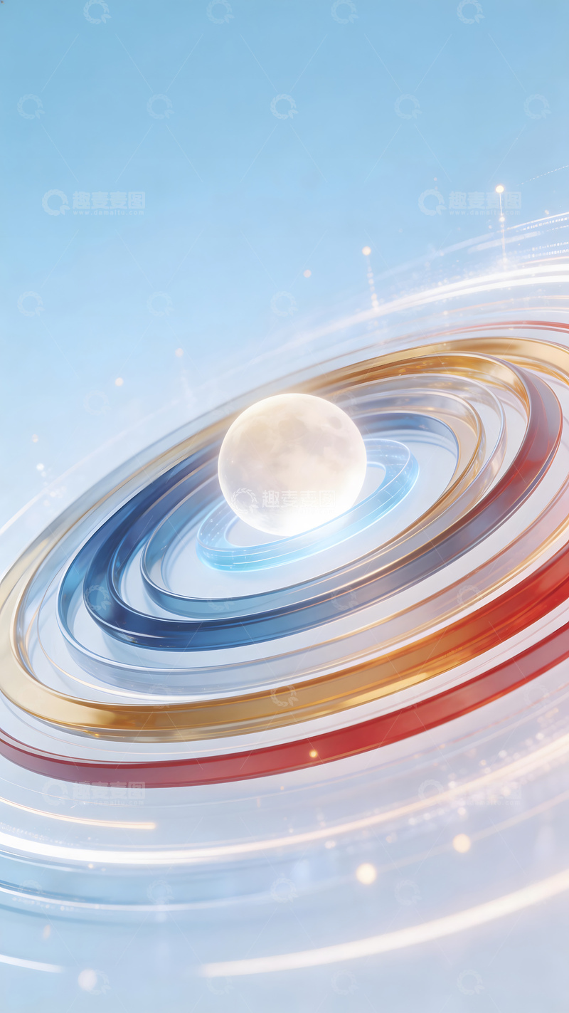 高清大图下载【趣麦麦图】梦幻星系月亮艺术插画