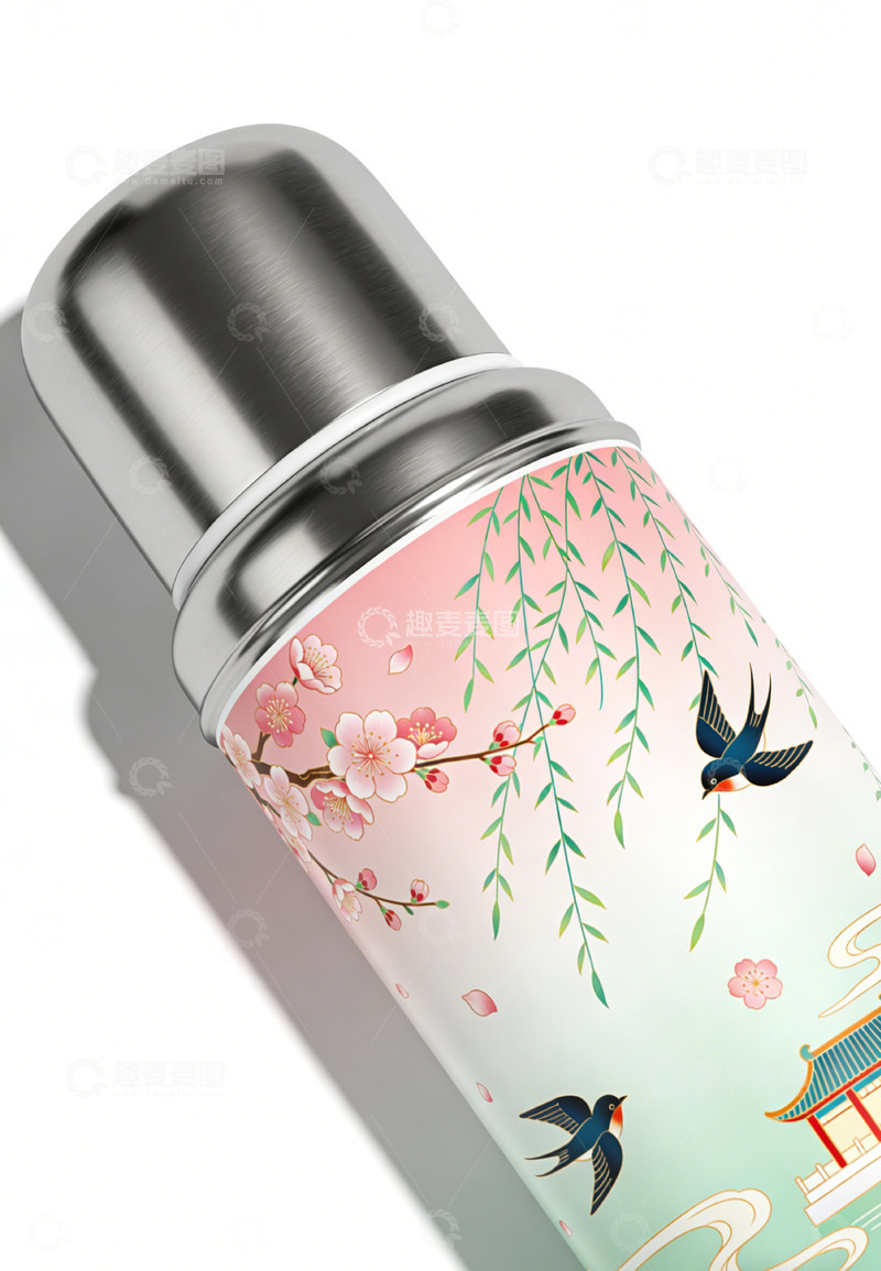高清大图下载【趣麦麦图】东方风情保温杯设计