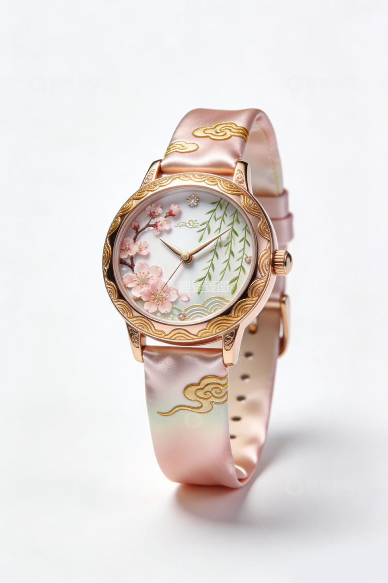 高清大图下载【趣麦麦图】精致樱花女士手表