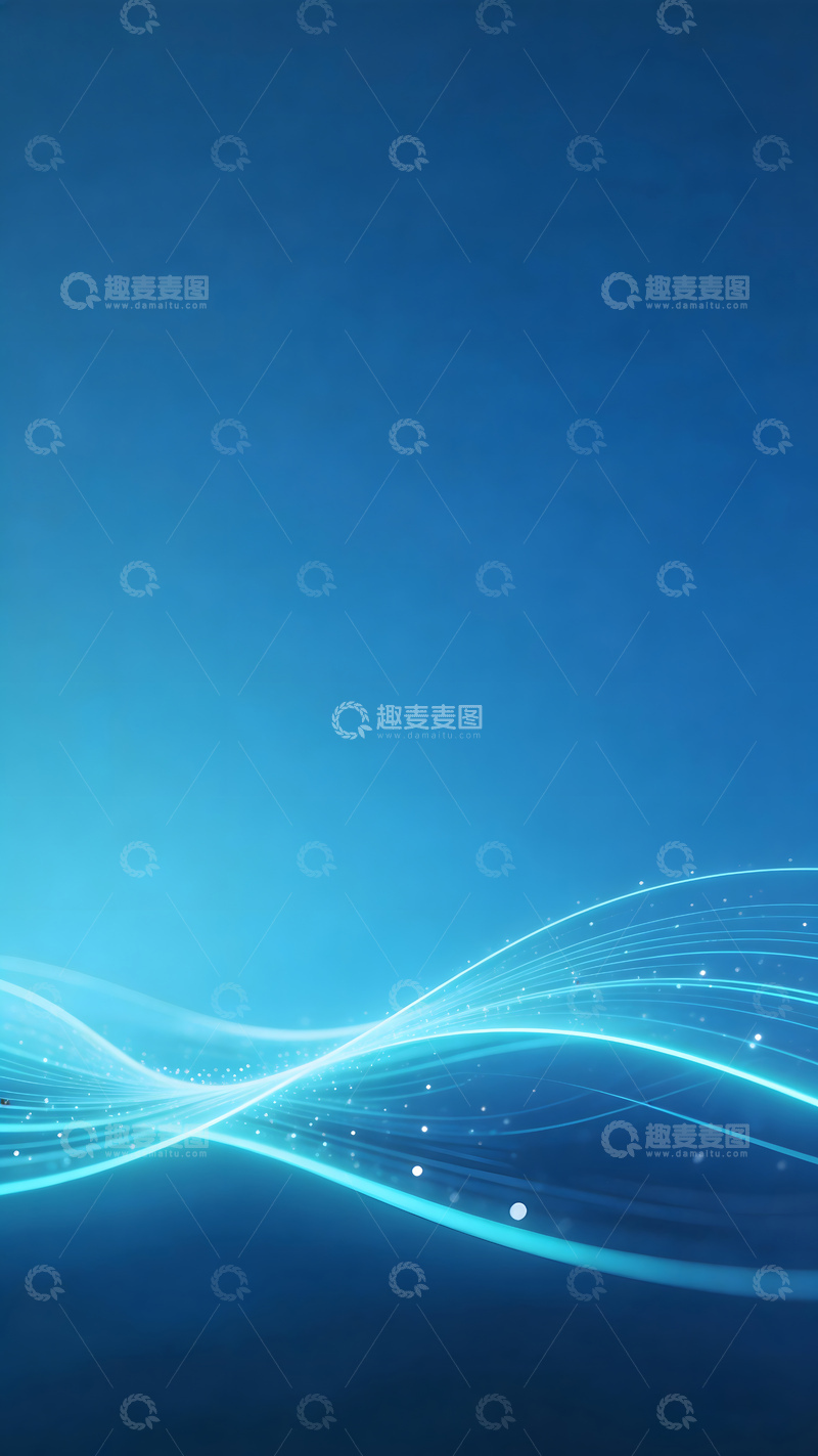 高清大图下载【趣麦麦图】蓝色科技光效简约背景