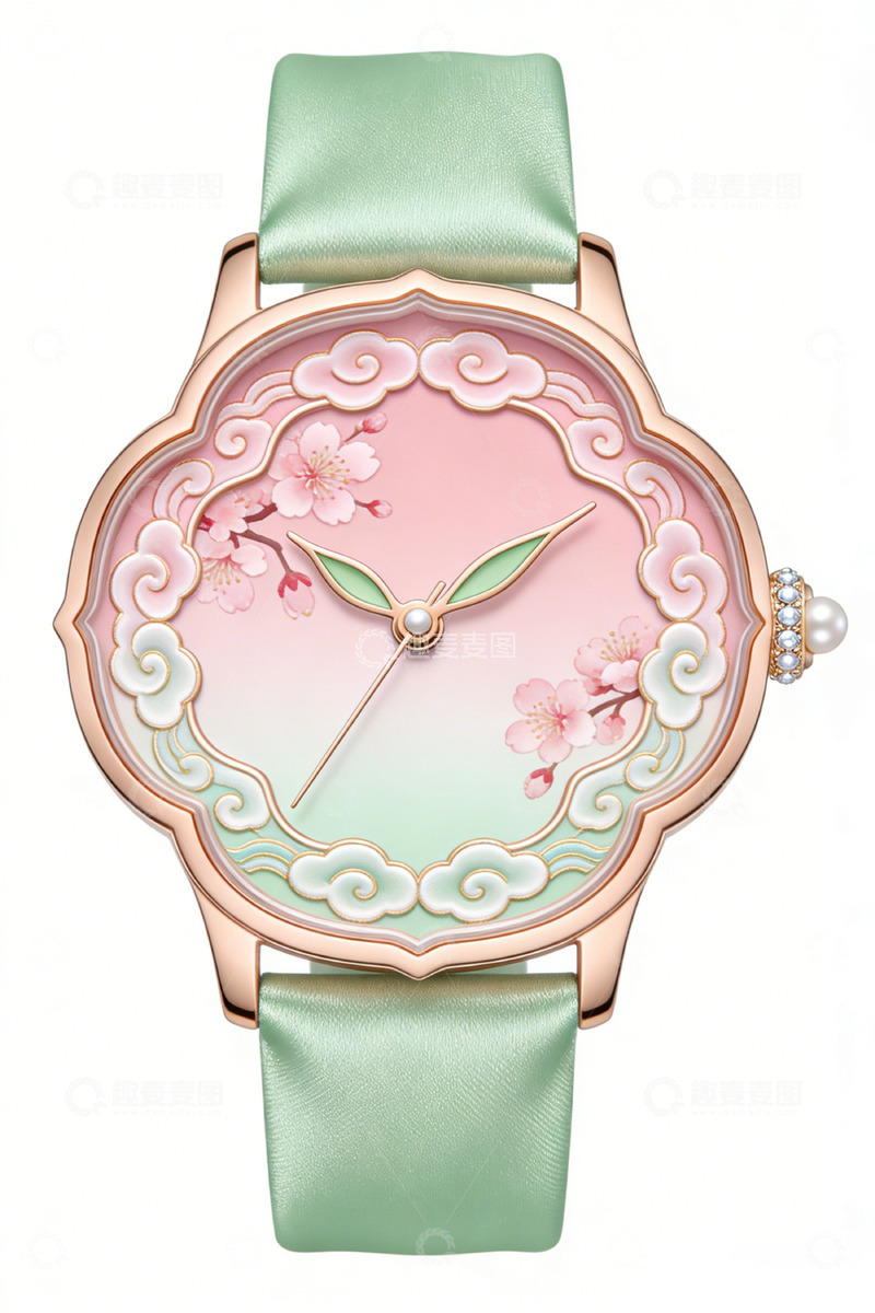 高清大图下载【趣麦麦图】东方风格花卉手表设计