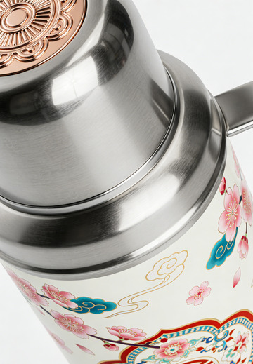 不锈钢茶壶精美花卉图案