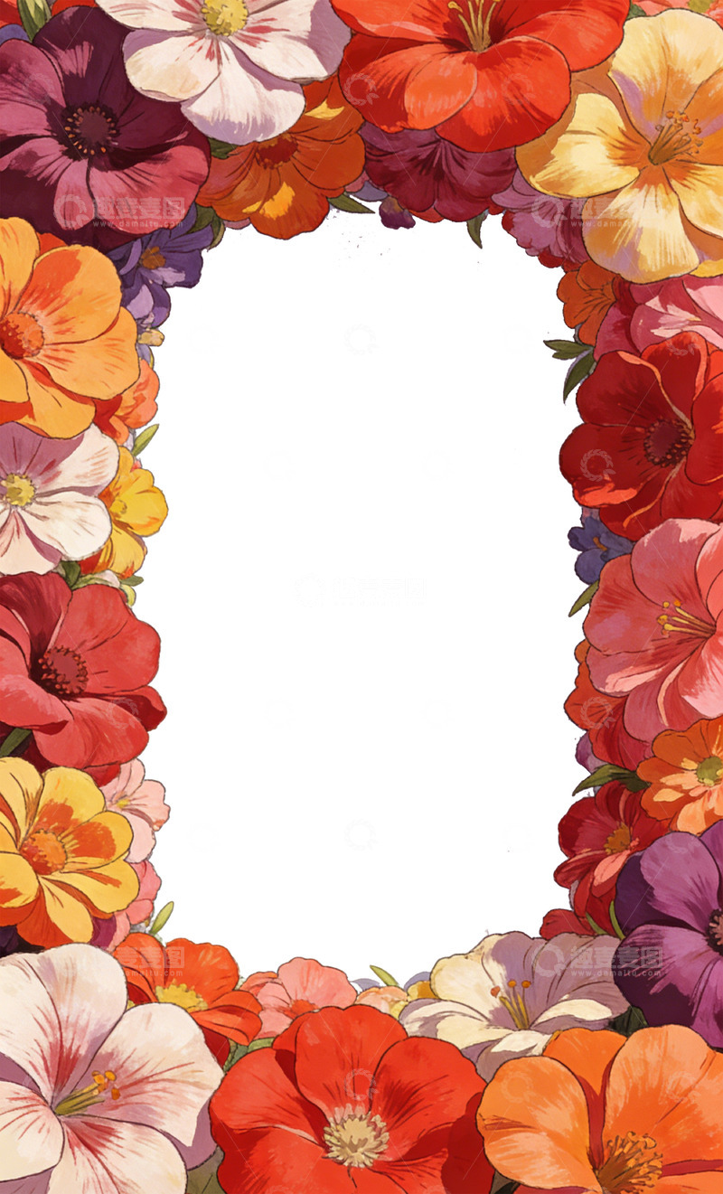 高清大图下载【趣麦麦图】鲜花边框相框装饰图案