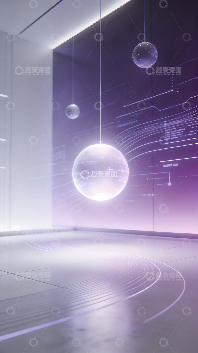 高清大图下载【趣麦麦图】未来科技室内场景3D渲染图