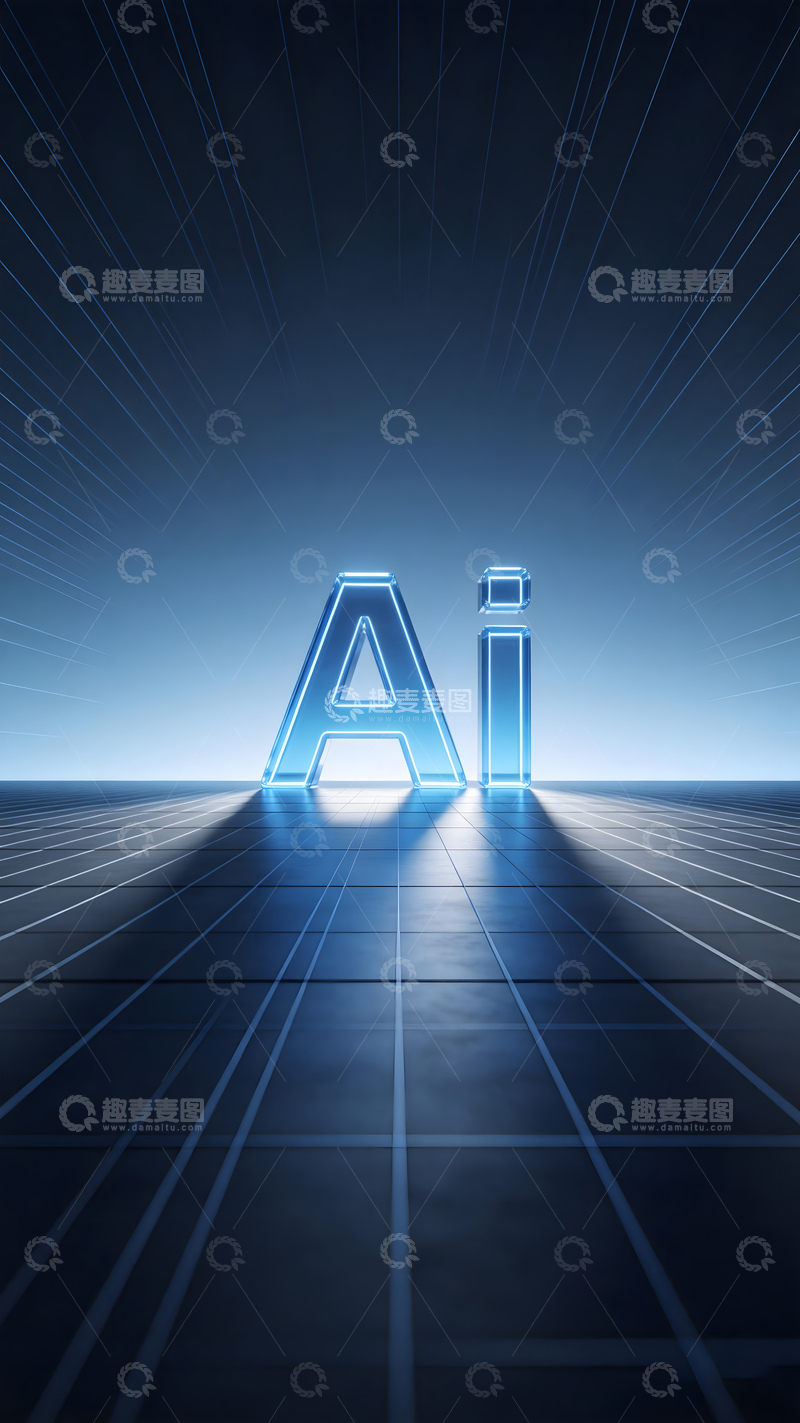 高清大图下载【趣麦麦图】科技风字母AI创意图像设计