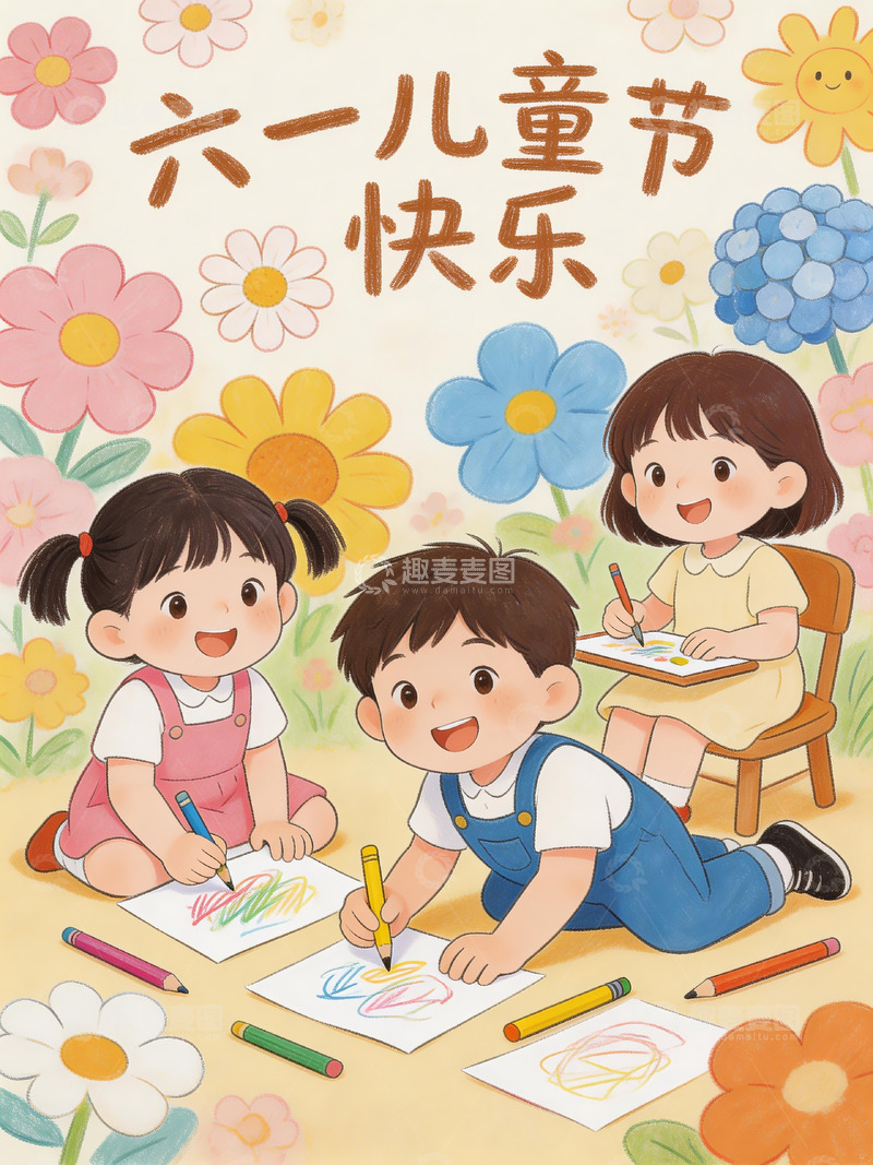 高清大图下载【趣麦麦图】六一儿童节插画8