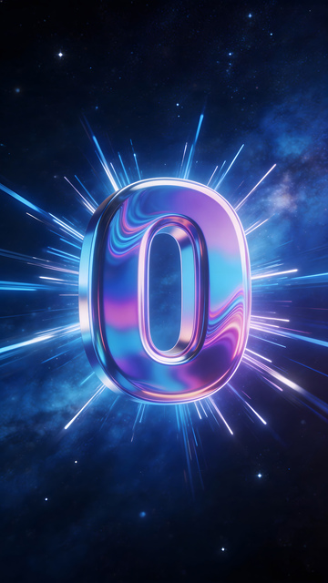 科幻风数字0艺术图像