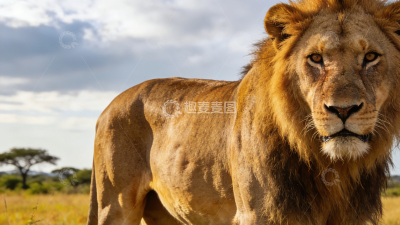 高清大图下载【趣麦麦图】草原雄狮写真野生动物摄影