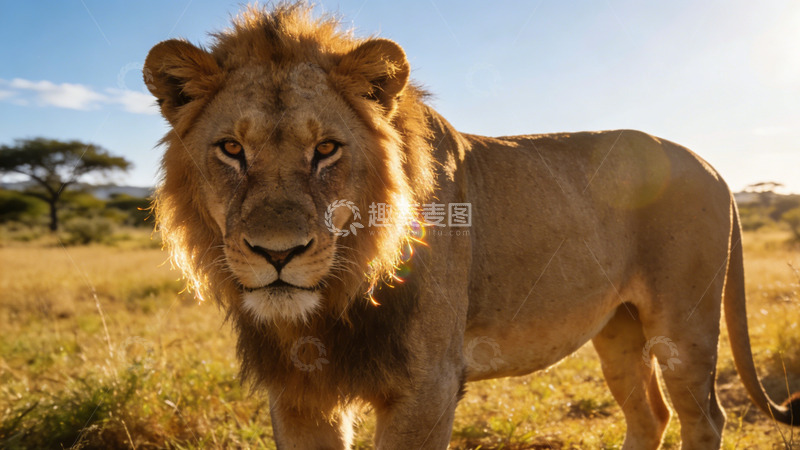 高清大图下载【趣麦麦图】草原雄狮特写摄影图