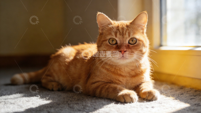高清大图下载【趣麦麦图】阳光橘猫居家写真