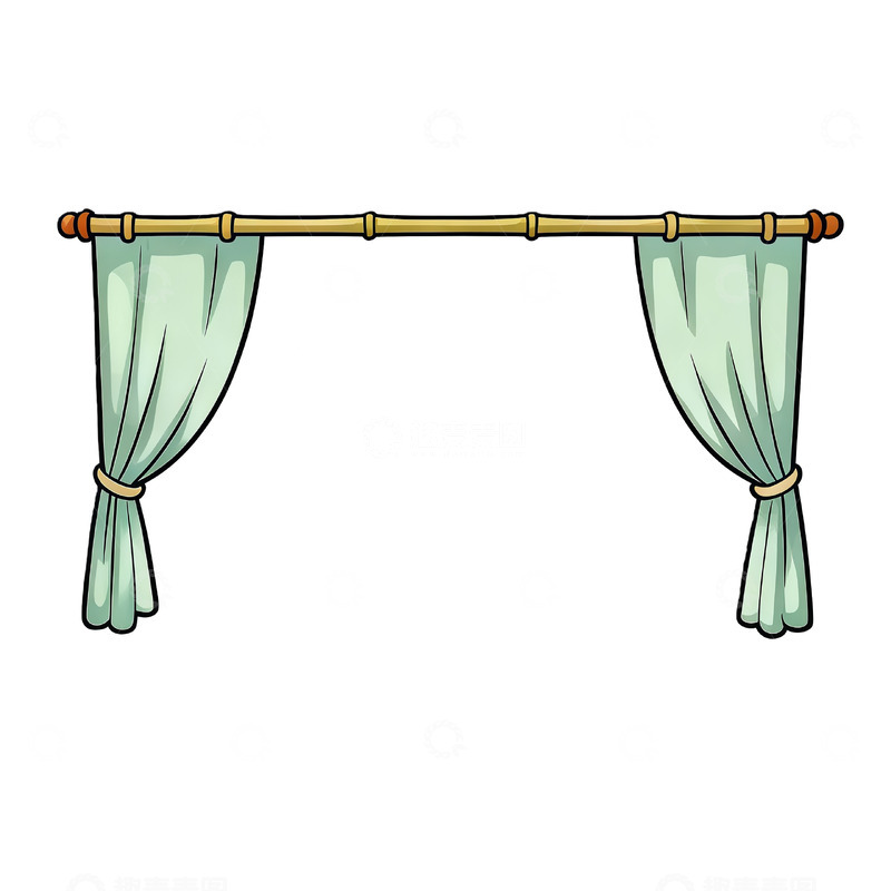 高清大图下载【趣麦麦图】卡通风格窗帘装饰矢量图案
